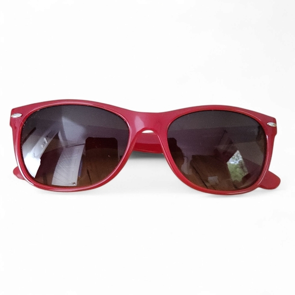 FOSSIL Wave Red Wayfarer Sunglasses brown lens - Picture 1 of 10